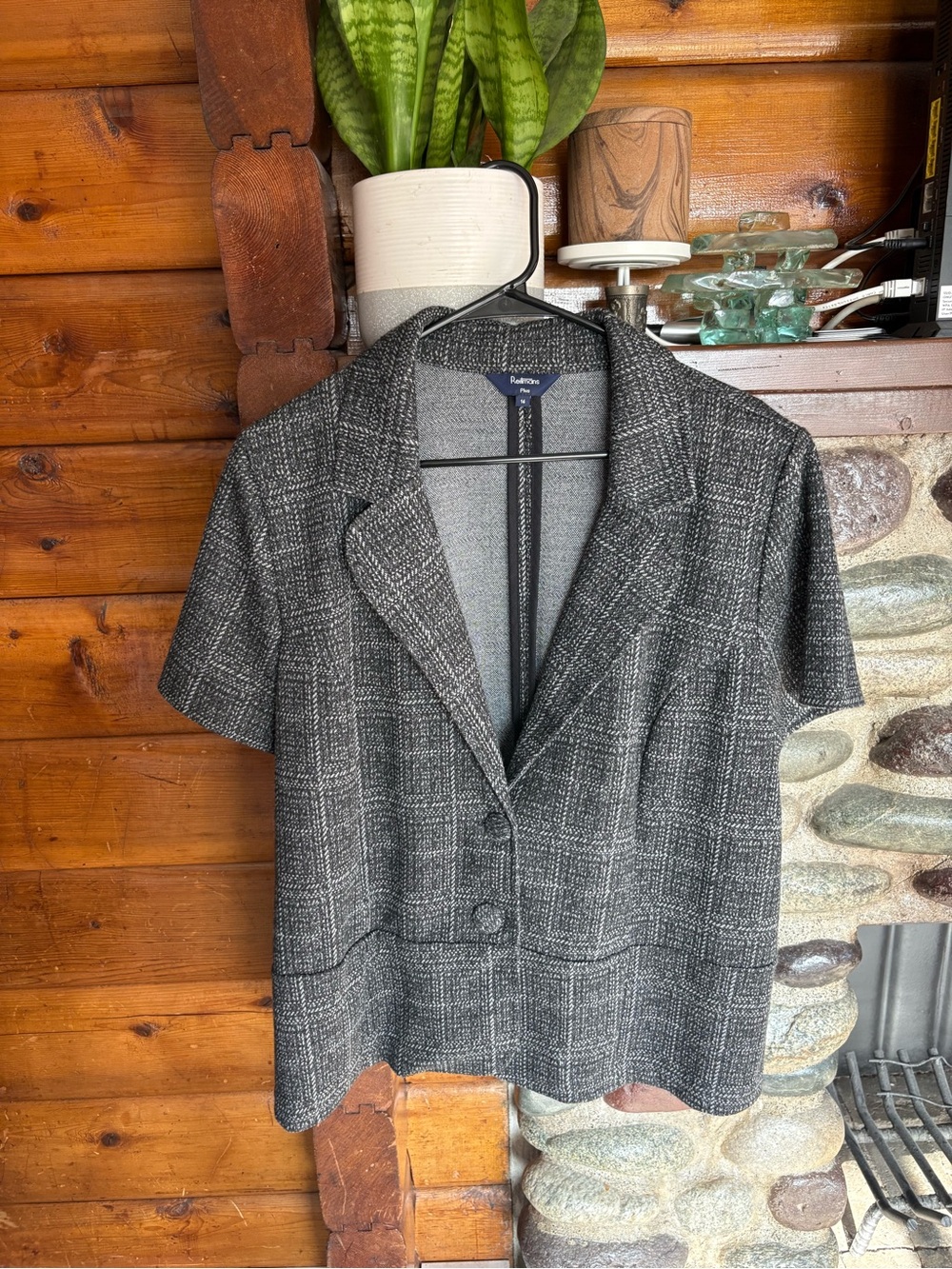 Reitmans Tweed Look Blazer Top | Old Money Office Chic Size 16